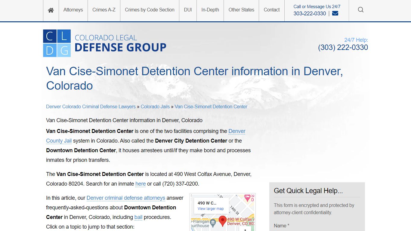 "Van Cise-Simonet Detention Center"- Bail, Visiting ...